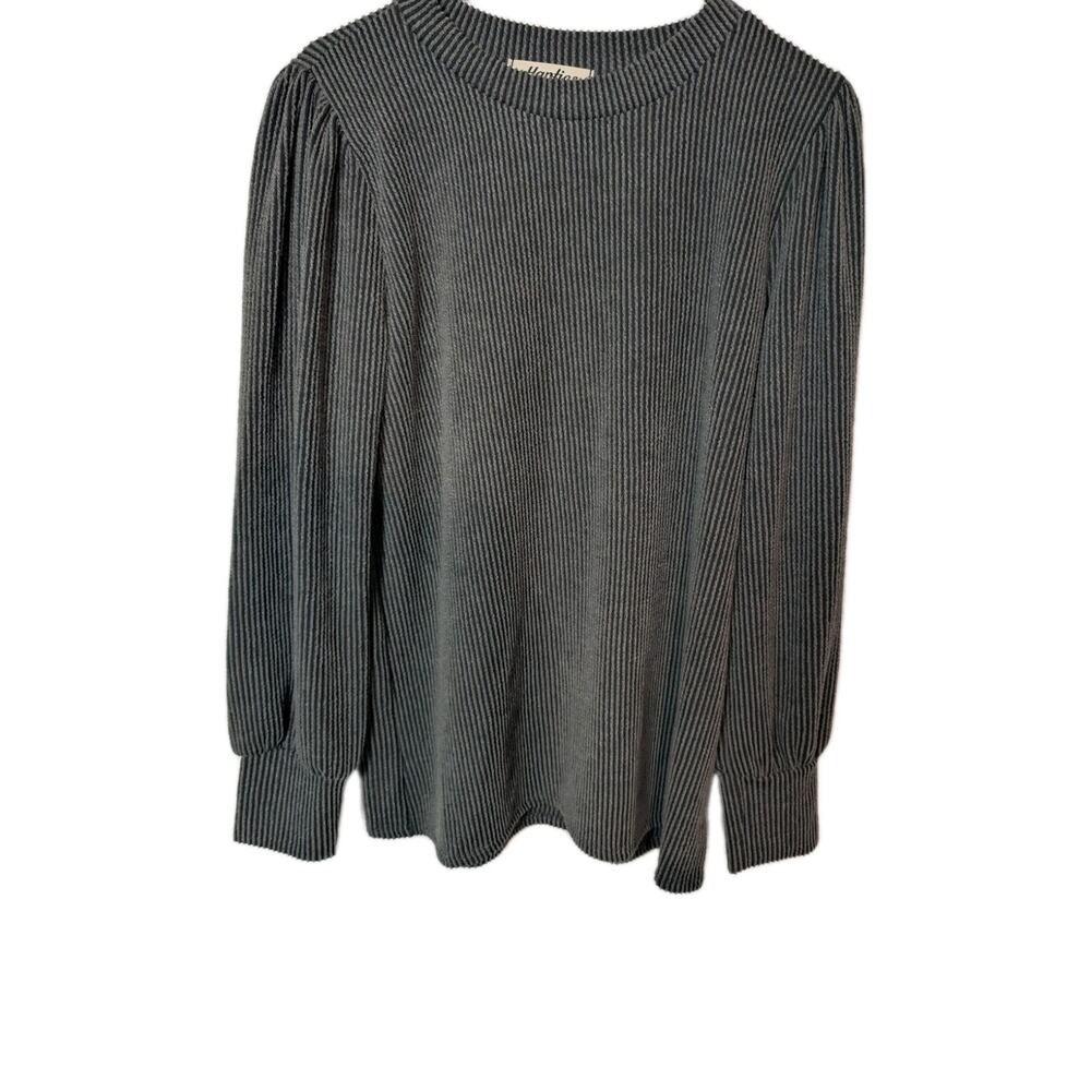 Haptics Sweatshirt Womens Large L Gray Textured Knit Pullover Top Modern Goth